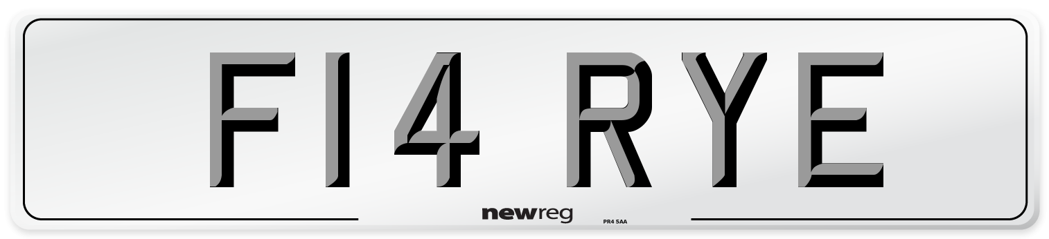 F14 RYE Number Plate from New Reg